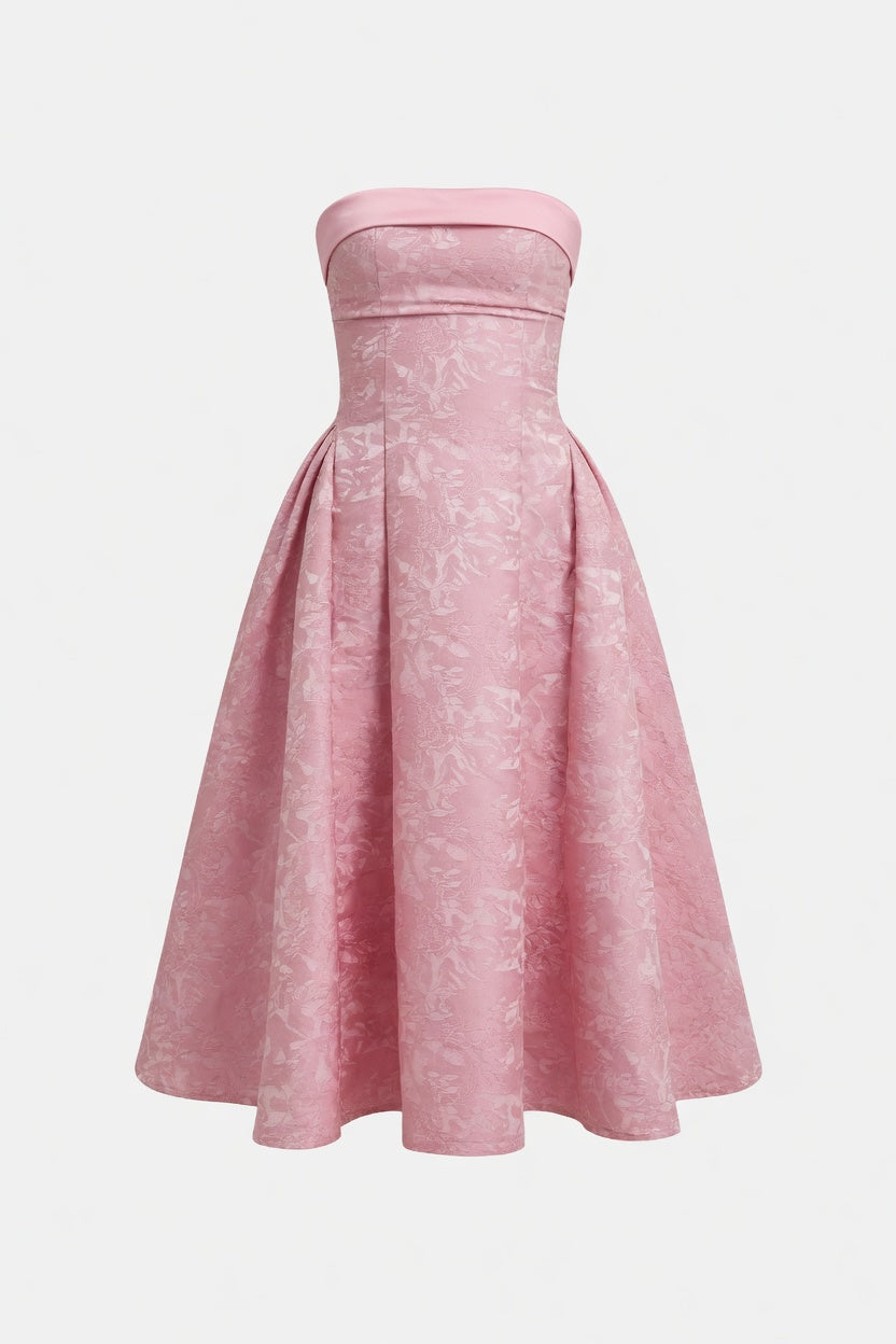 Pink Floral Print Dress