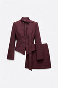 Conjunto de 2 piezas: chaqueta de manga larga y falda mini