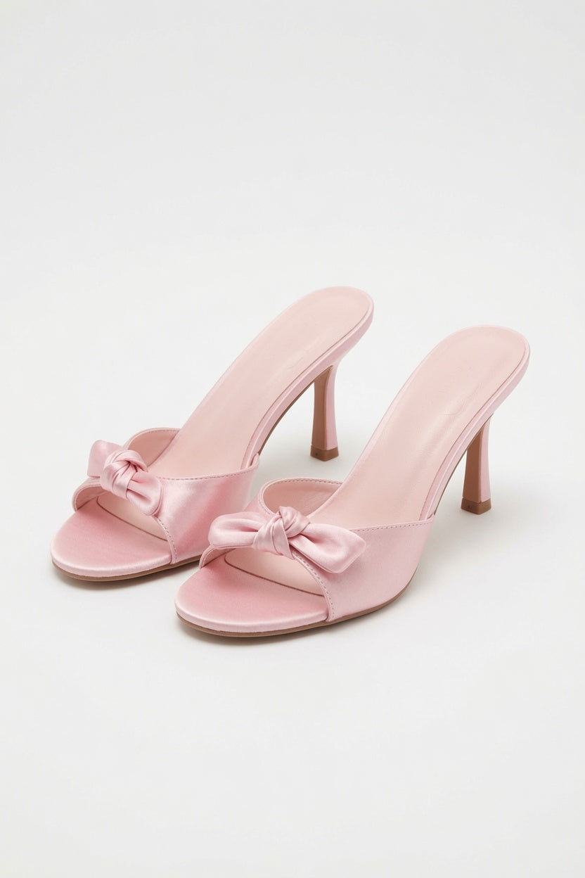 Mules con lazo rosa
