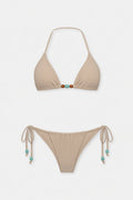 Bikini Beige con Perlas