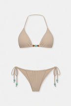 Bikini Beige con Perlas