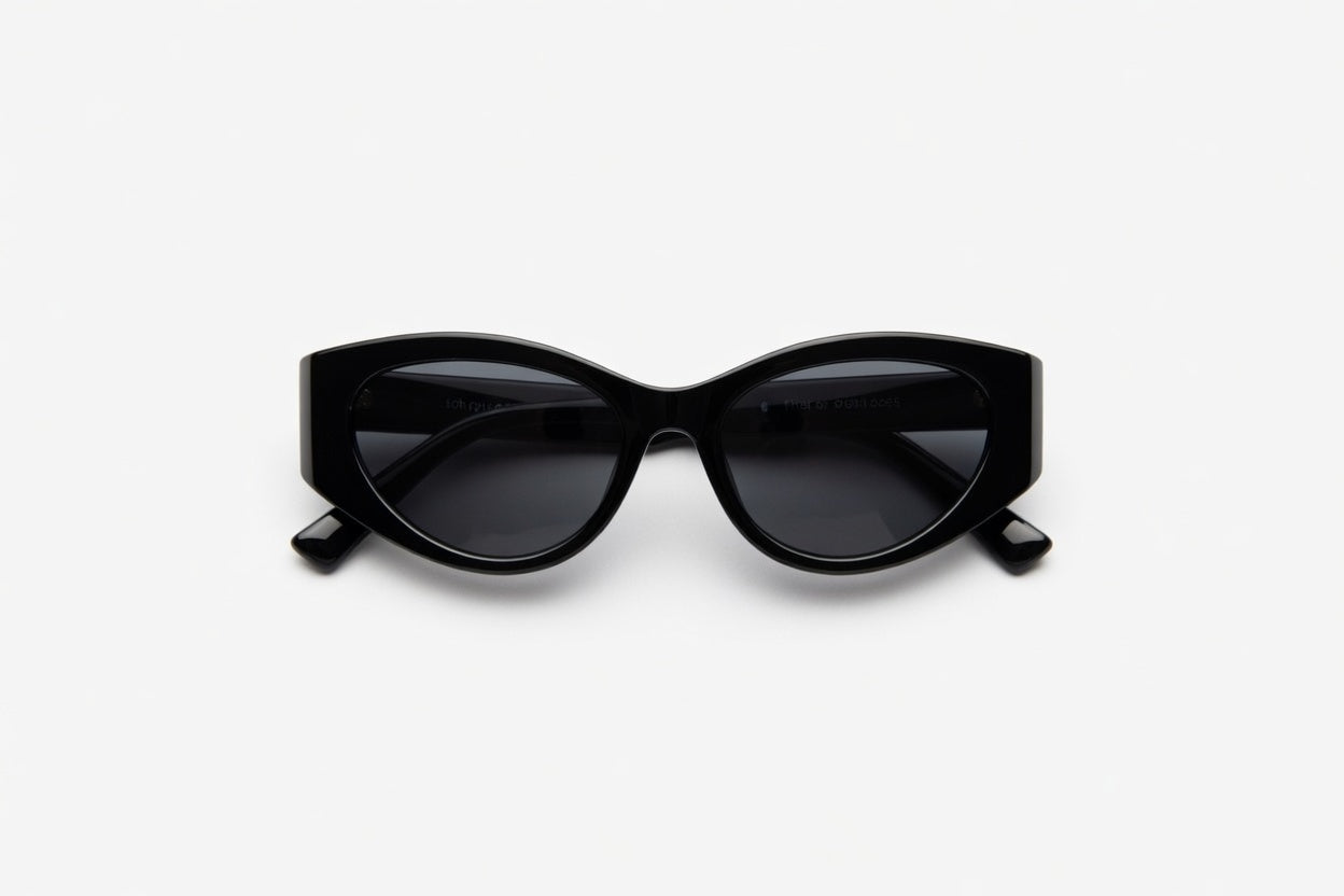 Black cat-eye style sunglasses
