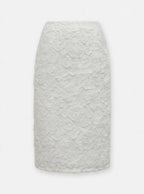 White Skirt with 3D Roses