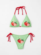 Bikini con estampado de fresas