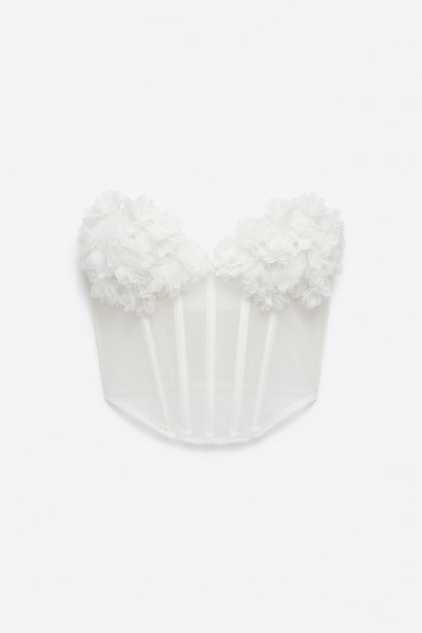 Corsé minimalista con borde floral