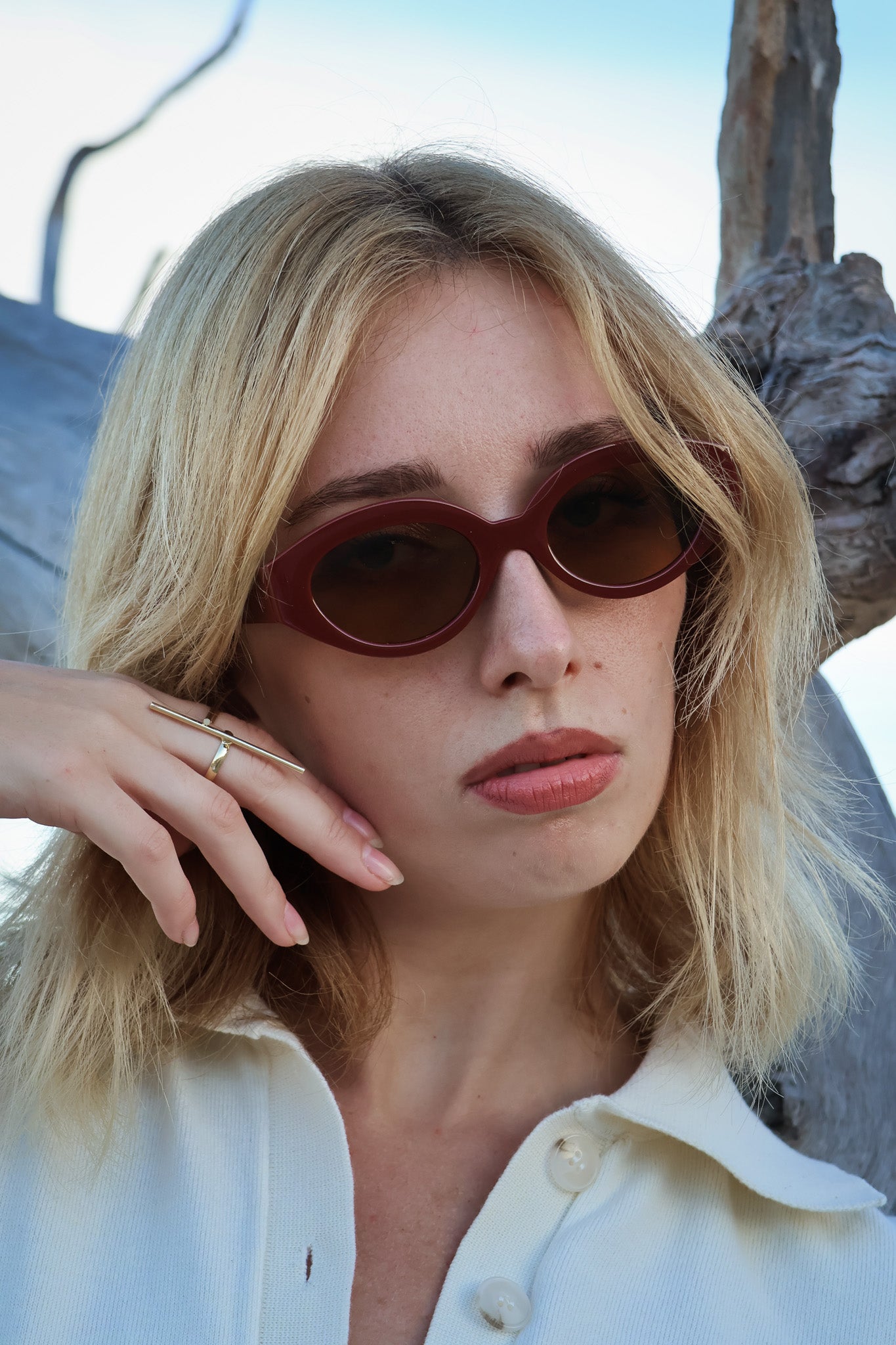 Gafas de sol acrílicas en forma de diamante a la moda