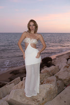 Sequined Knit Dress with Open Back