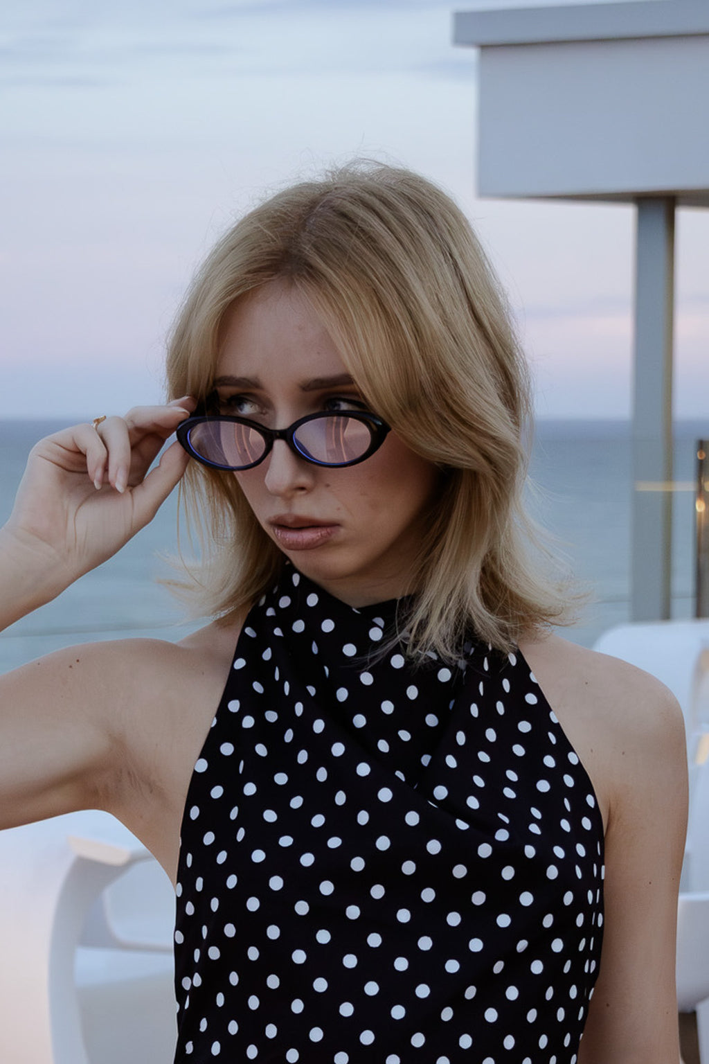 Vintage style oval full-rim glasses