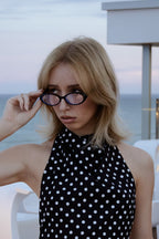 Vintage style oval full-rim glasses