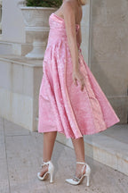 Pink Floral Print Dress
