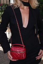 Minibolso acolchado rojo