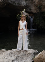 Wide-Leg White Trousers