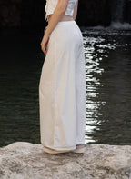 Wide-Leg White Trousers