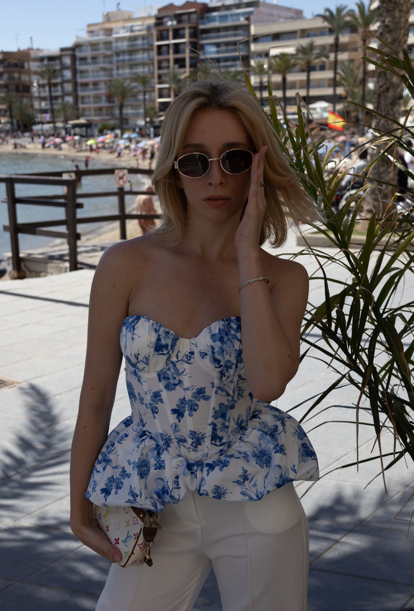 Top de corsé con estampado floral