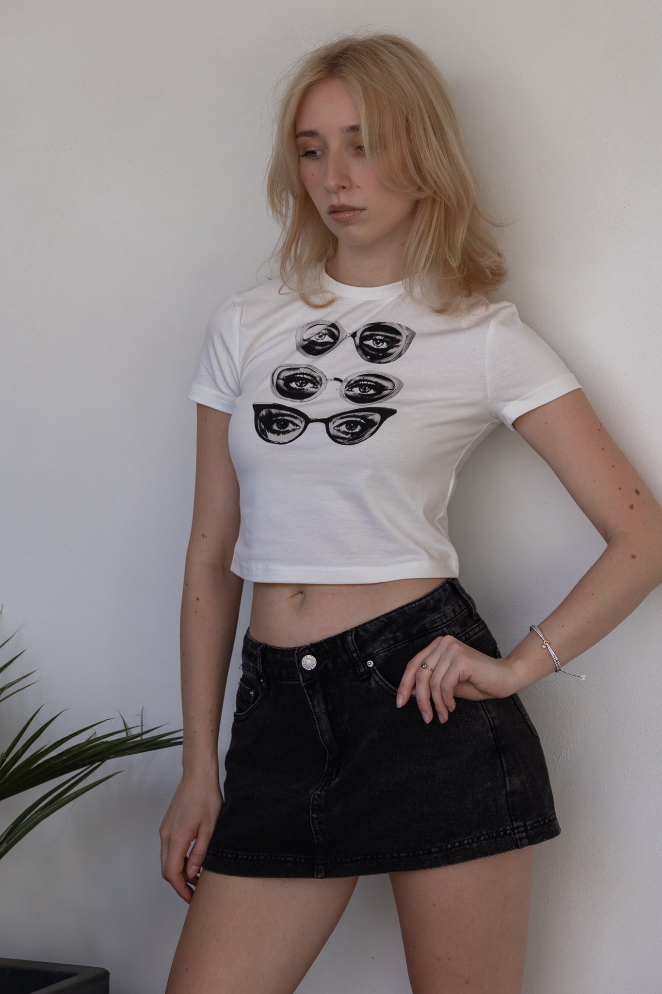 Винтажная джинсовая мини юбка-шорты