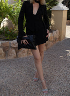 Clutch bag with shoulder strap