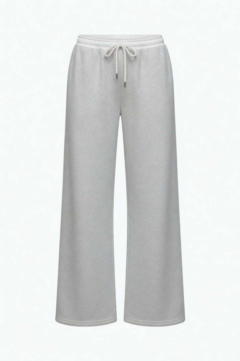 Wide-leg gray trousers for any season