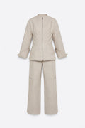 Set of casual plaid tweed jacket and trousers