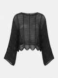 Top de Malla con Lentejuelas Negras