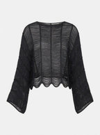 Top de Malla con Lentejuelas Negras