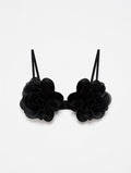 Sexy fitted bra with 3D floral appliqué
