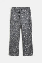 Pantalones largos holgados con cordones y lentejuelas