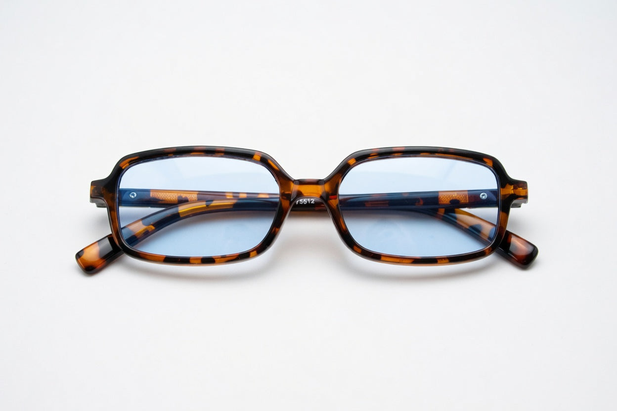 Gafas de sol con estampado de leopardo y montura rectangular
