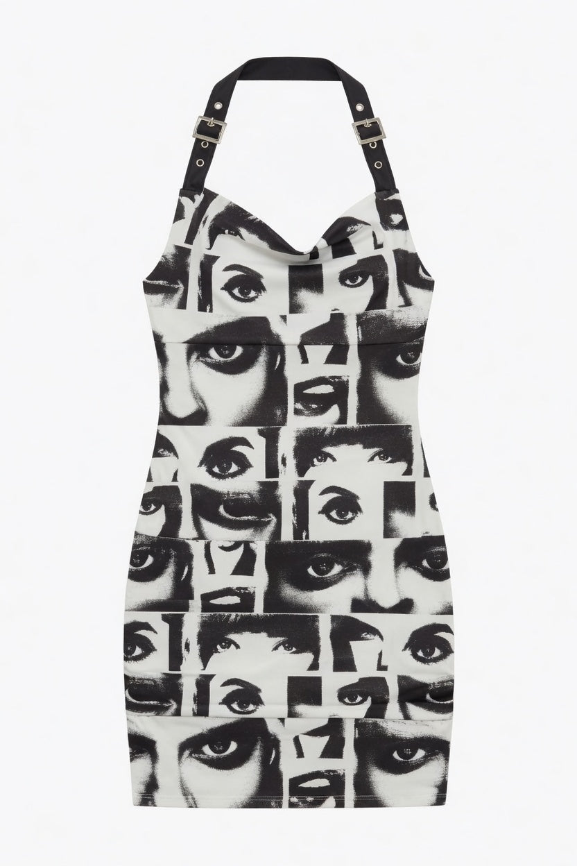 Printed Halterneck Bodycon Dress