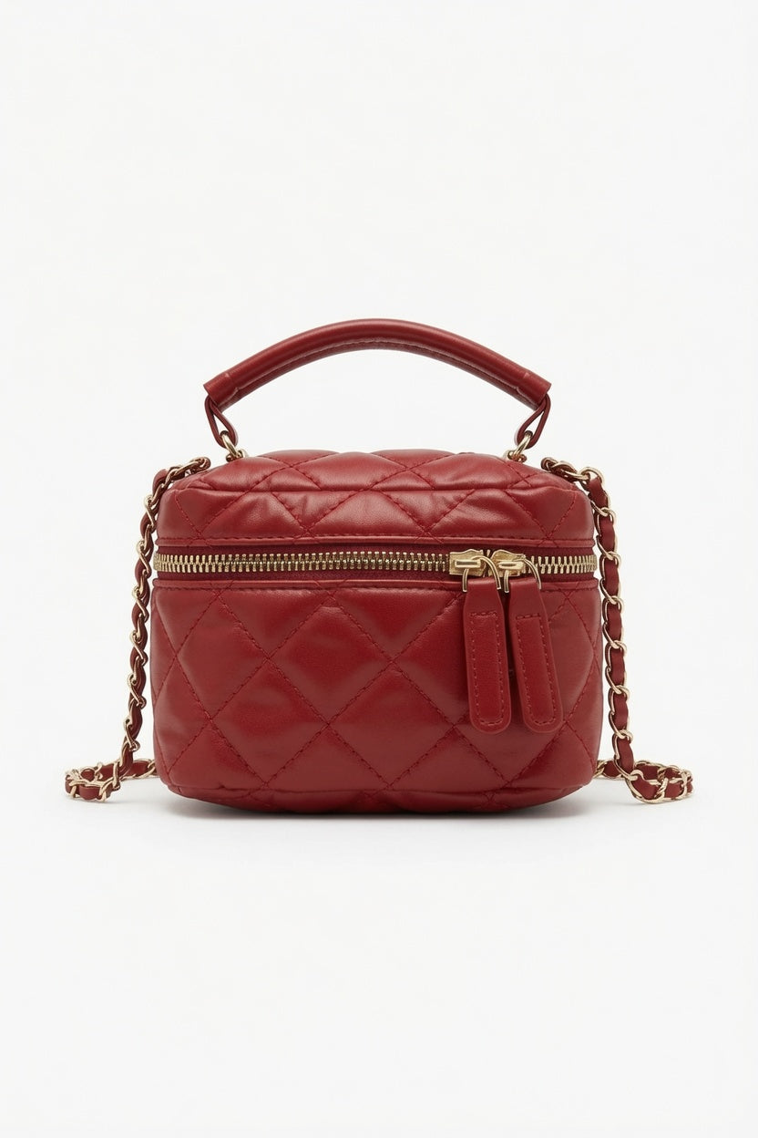 Minibolso acolchado rojo