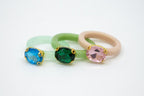 Conjunto de 3 anillos con circonita ovalada