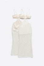 Sequined Knit Dress with Open Back