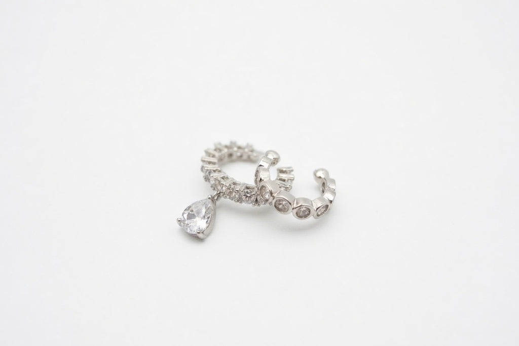 Pendientes circulares de clip en forma de gota de agua